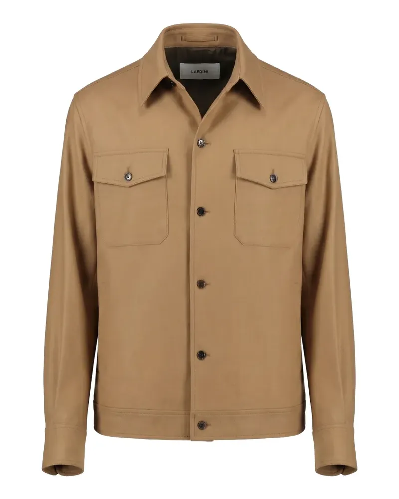 LARDINI Hemdjacke mit Knopfleiste - Braun Braun