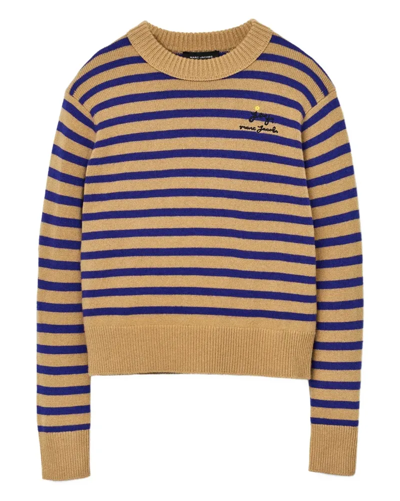 Marc Jacobs Gestreifter Pullover mit Blumendetail - Braun Braun