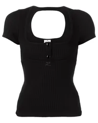 Courrèges T-Shirt mit Cut-Out Schwarz