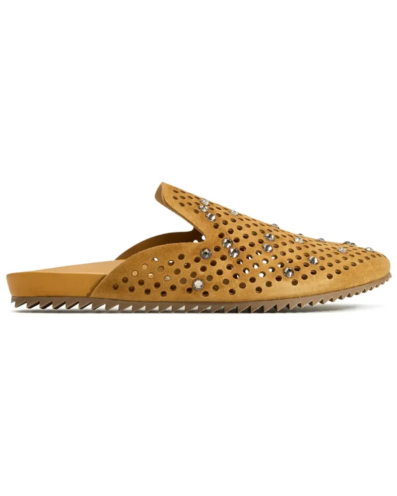 Pedro Garcia Braidy Mules mit Kristallen - Braun Braun