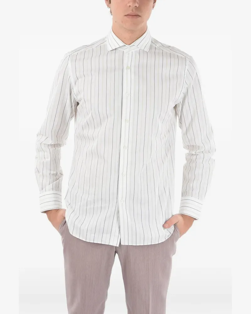 Corneliani striped cotton shirt - Weiß Weiß