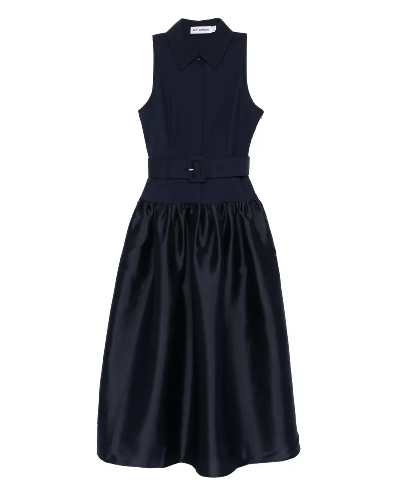 Self-Portrait Kleid mit Gürtel - Blau Blau