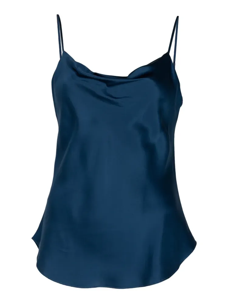 Cinq à Sept Marta Oberteil mit Wasserfallkragen - Blau Blau