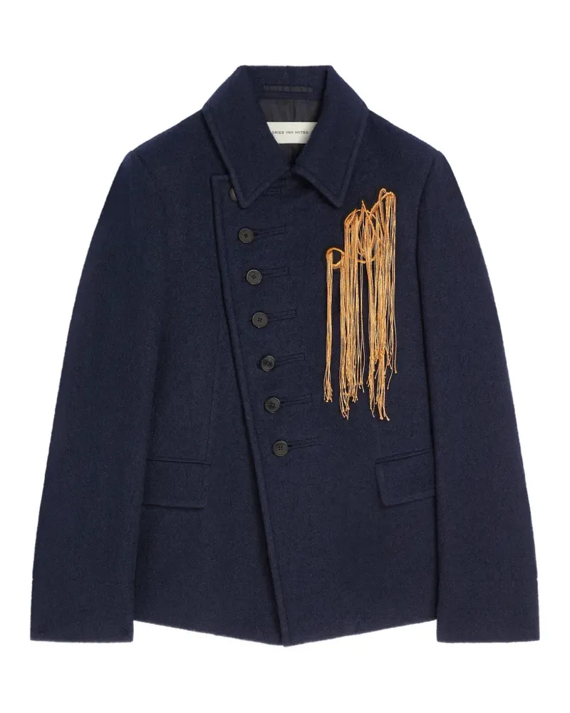 Dries van Noten Bestickter Blazer - Blau Blau