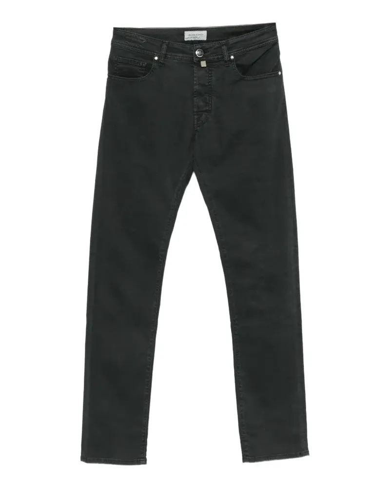Jacob Cohën Gerade Hose mit Logo-Patch - Grün Grün