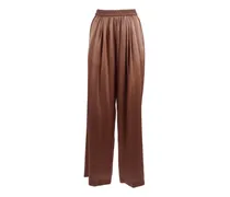 Satinhose mit Stretchbund - Braun