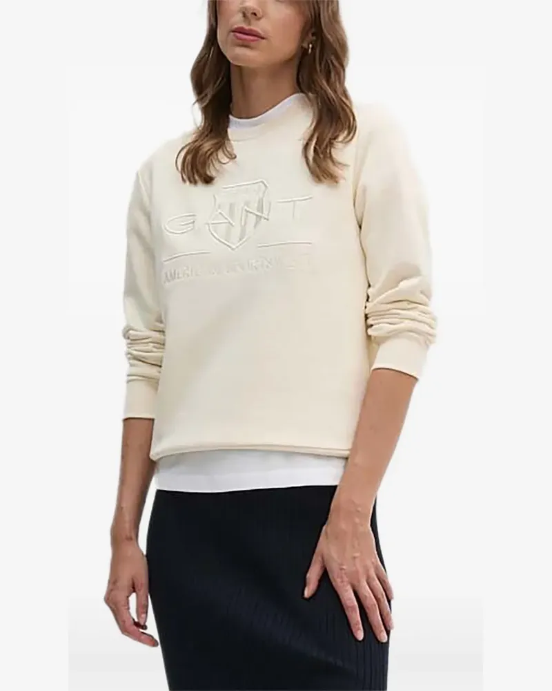 Gant Sweatshirt mit Logo-Stickerei - Nude Nude
