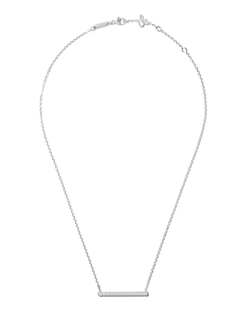 Chopard 18kt 'Ice Cube Pure' Weißgoldhalskette - Silber Silber