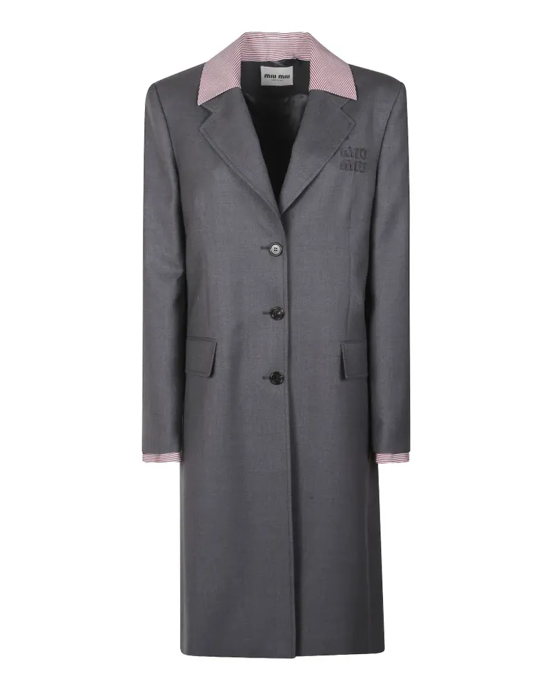 Miu Miu embroidered coat - Grau Grau