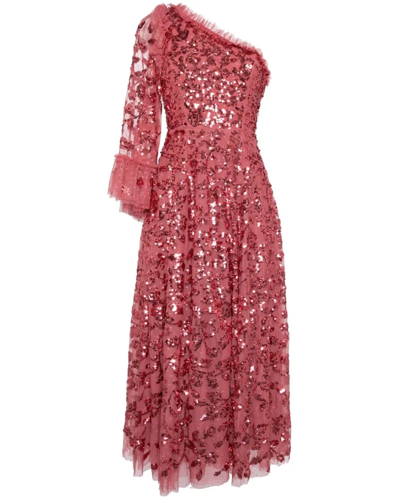 Needle & Thread Einschultriges Falling Leaves Abendkleid - Rosa Rosa