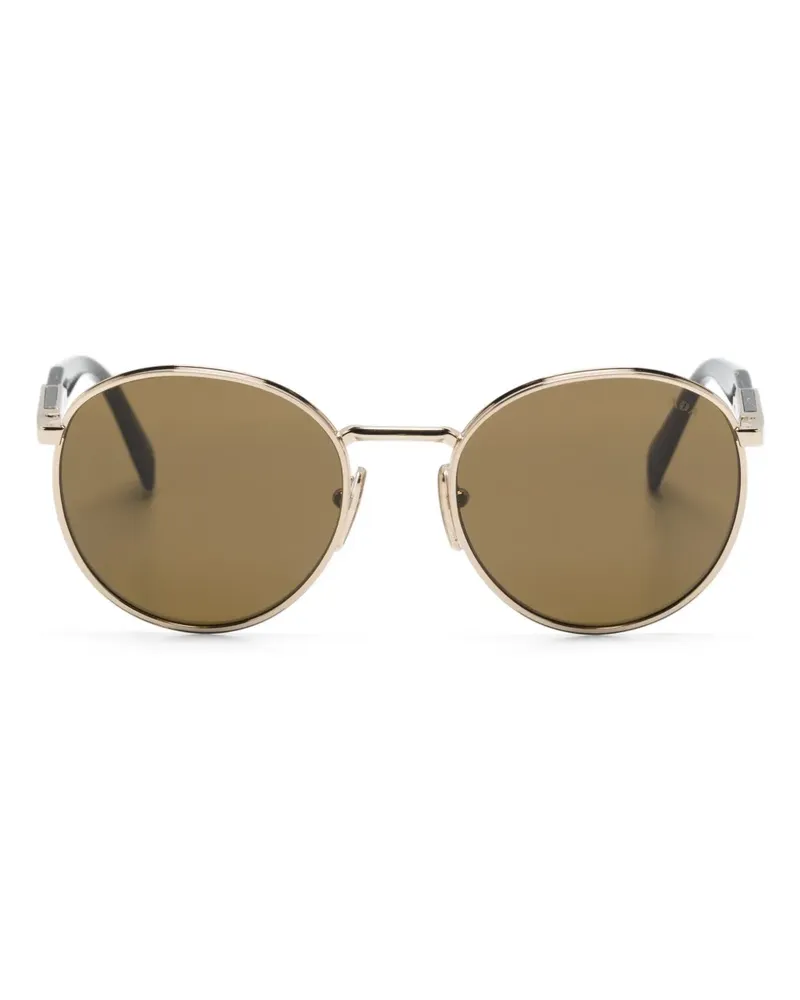 Prada Runde Sonnenbrille mit Logo-Gravur - Gold Gold