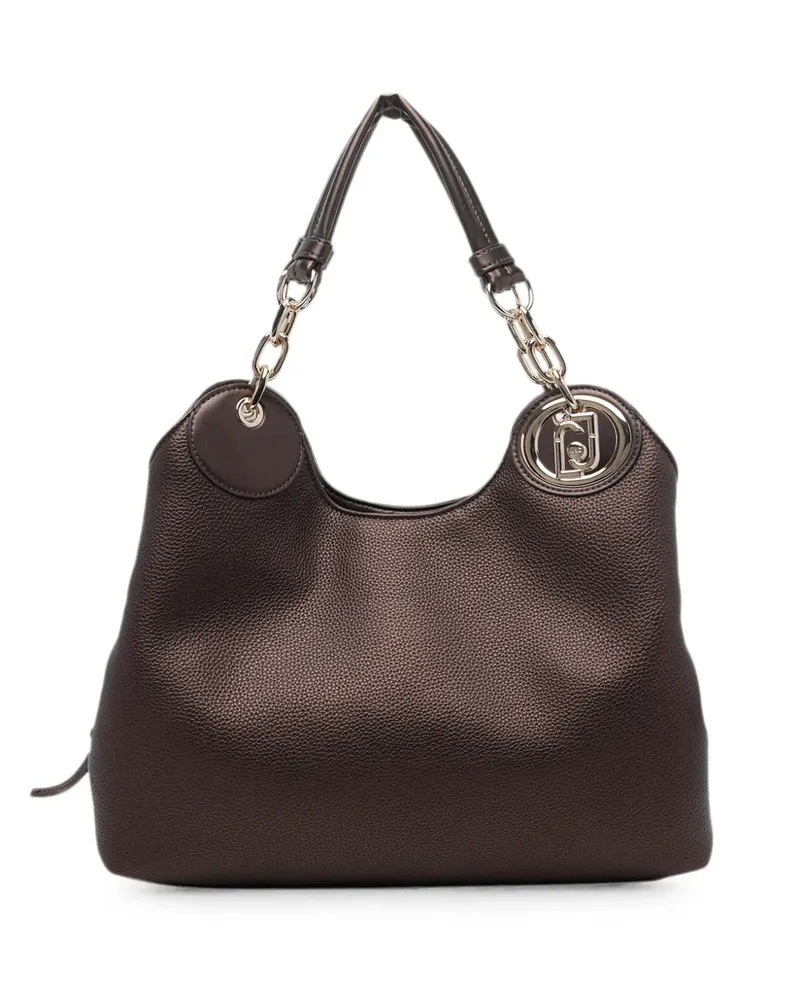 Liu Jo medium logo-plaque chain-link tote bag - Braun Braun