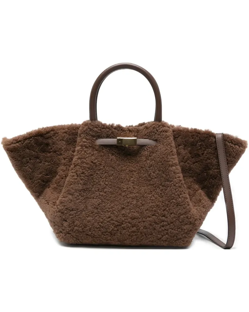 DeMELLIER midi New York shearling tote bag - Braun Braun