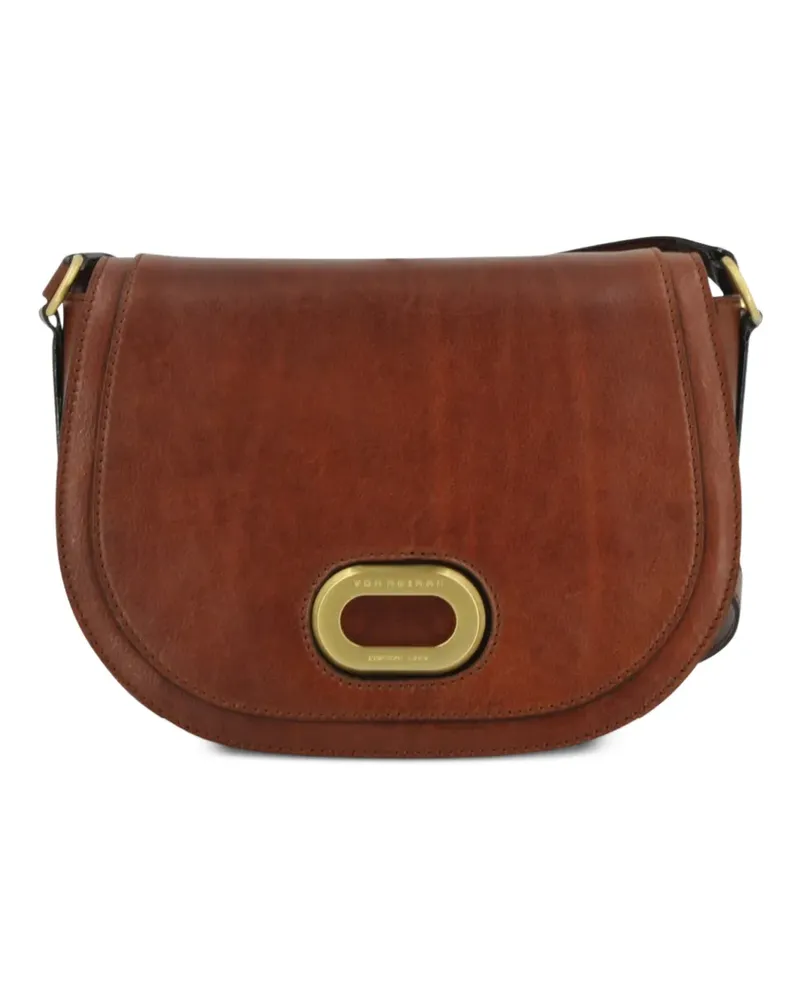 The Bridge Umhängetasche mit Logo-Schild - Braun Braun