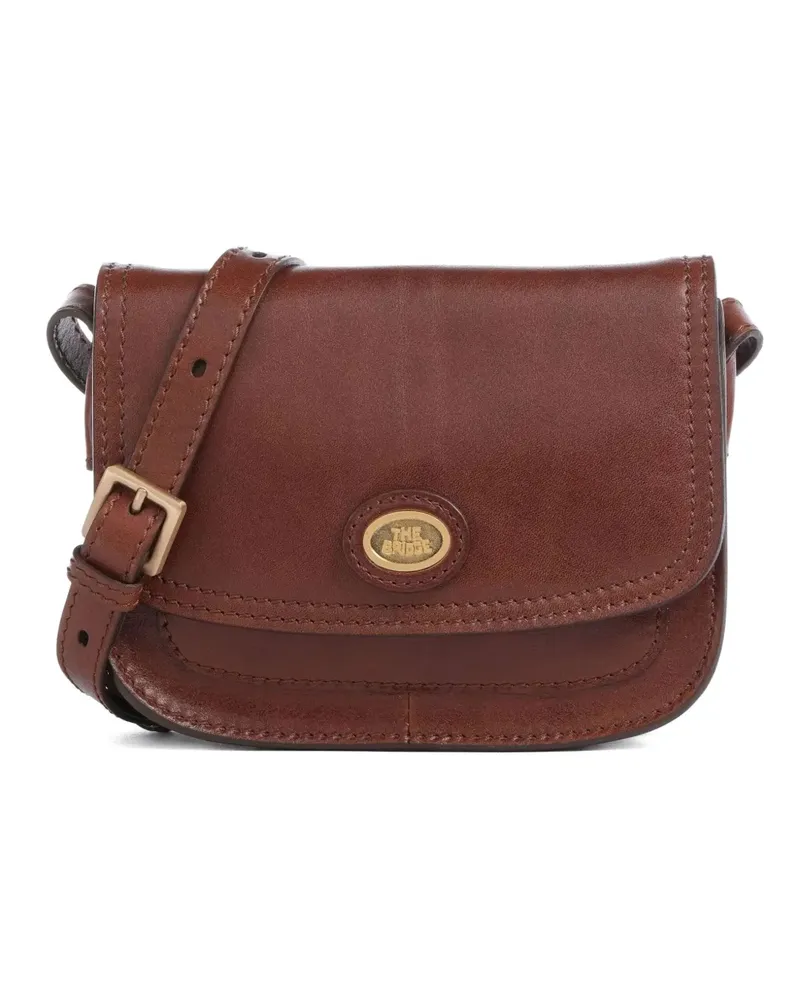 The Bridge logo-plaque leather crossbody bag - Braun Braun
