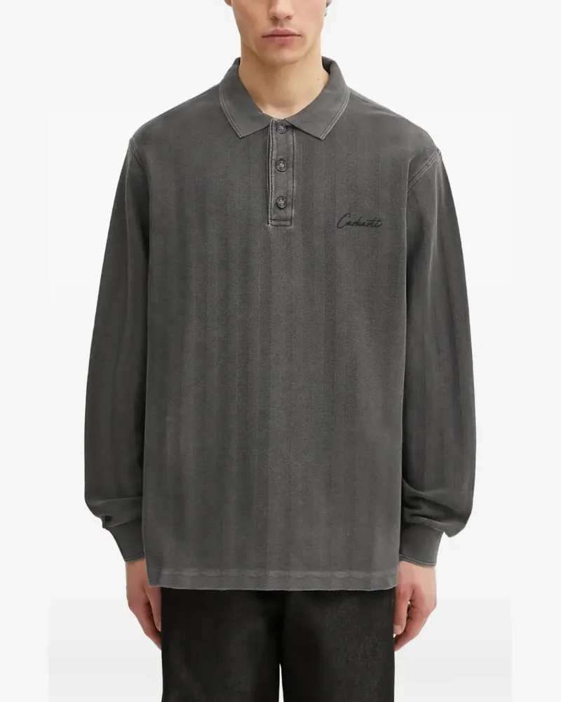 Carhartt WIP striped-pattern long-sleeve polo shirt - Grau Grau