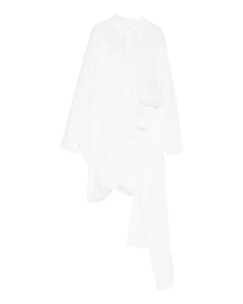 Yohji Yamamoto asymmetric knotted shirt - Weiß Weiß