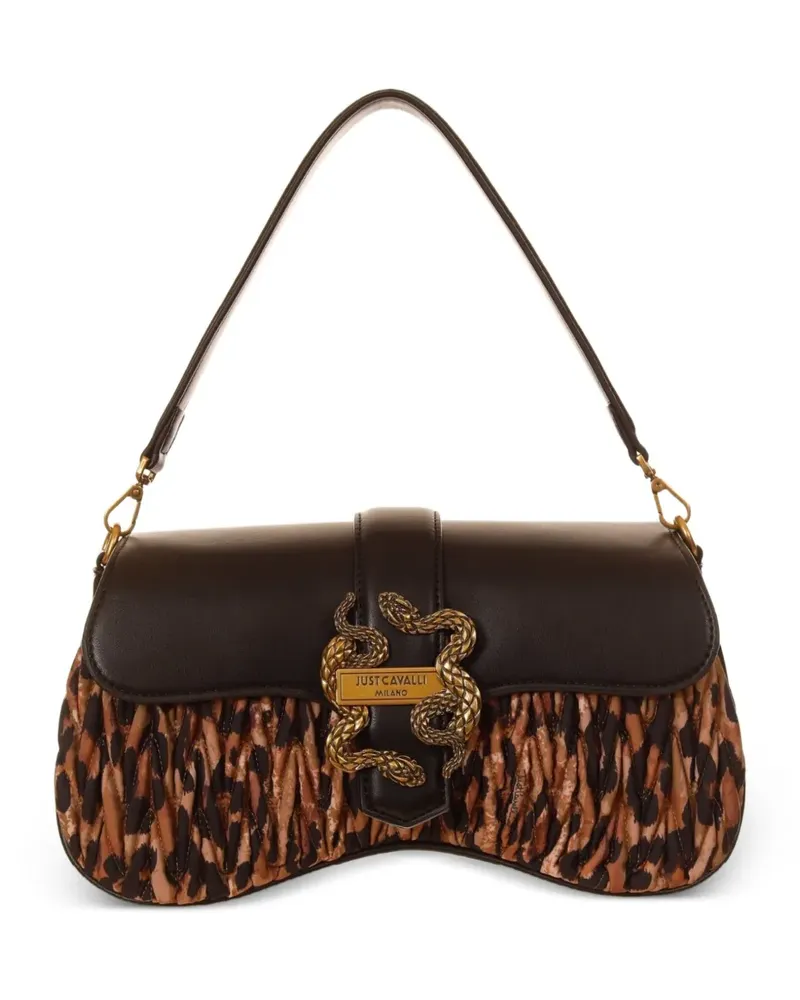 Just Cavalli Iconic Snakes Schultertasche - Braun Braun