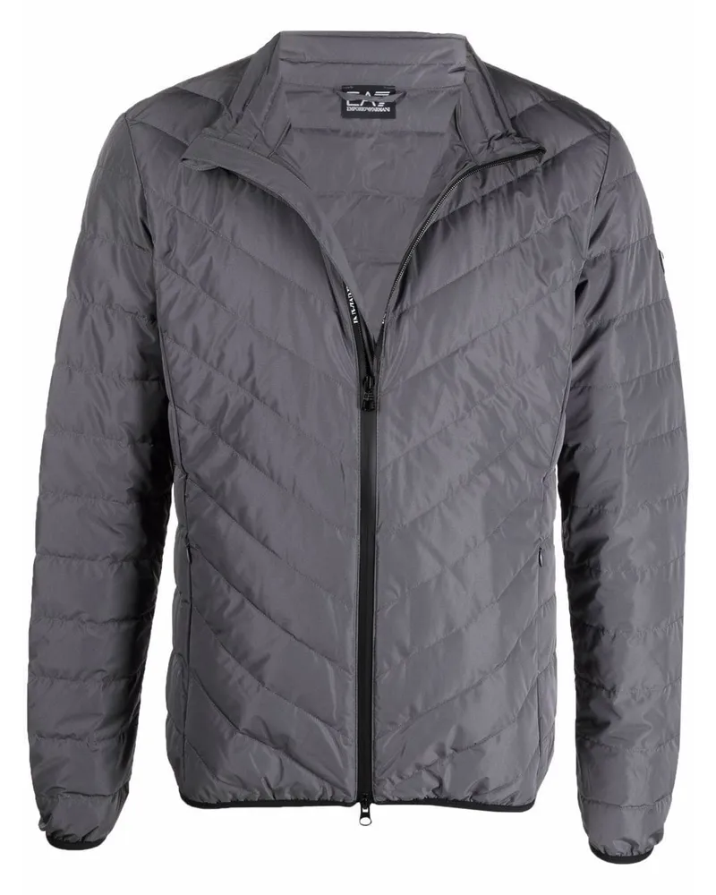 EA7 Gefütterte Jacke mit Stehkragen - Grau Grau