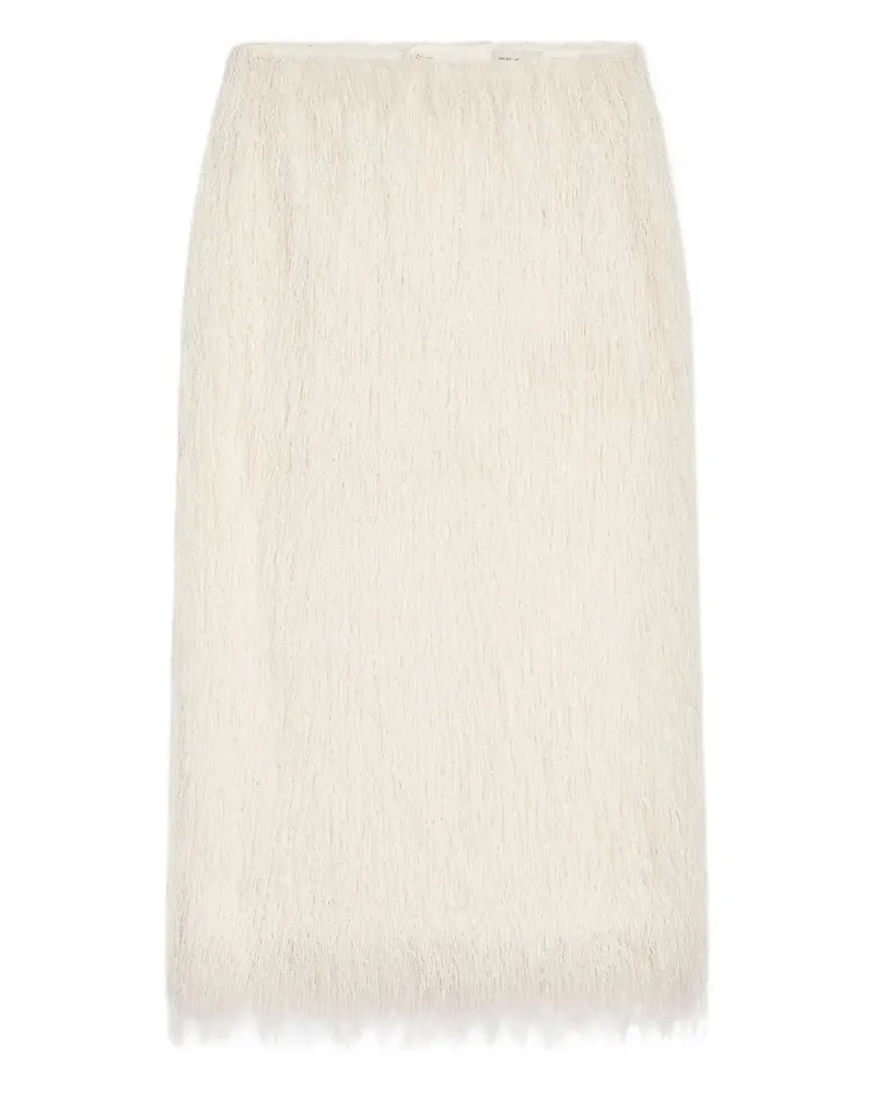 Dries van Noten Rock mit Fransen - Weiß Weiß