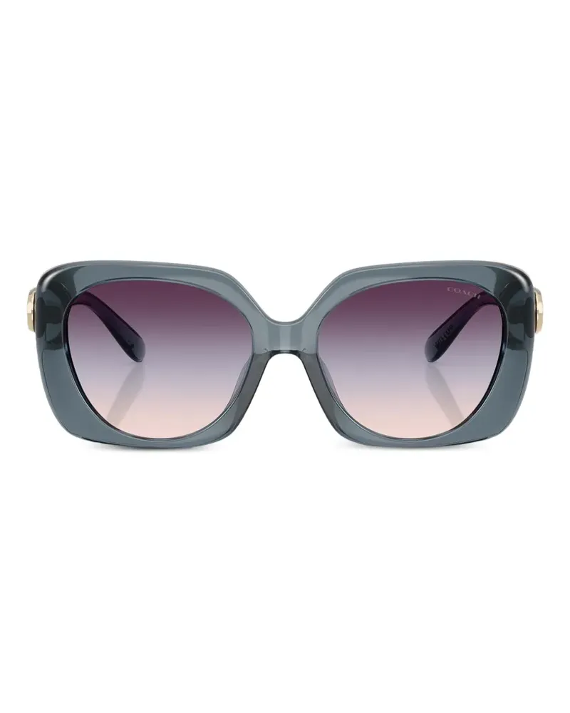 Coach logo-plaque square-frame sunglasses - Blau Blau