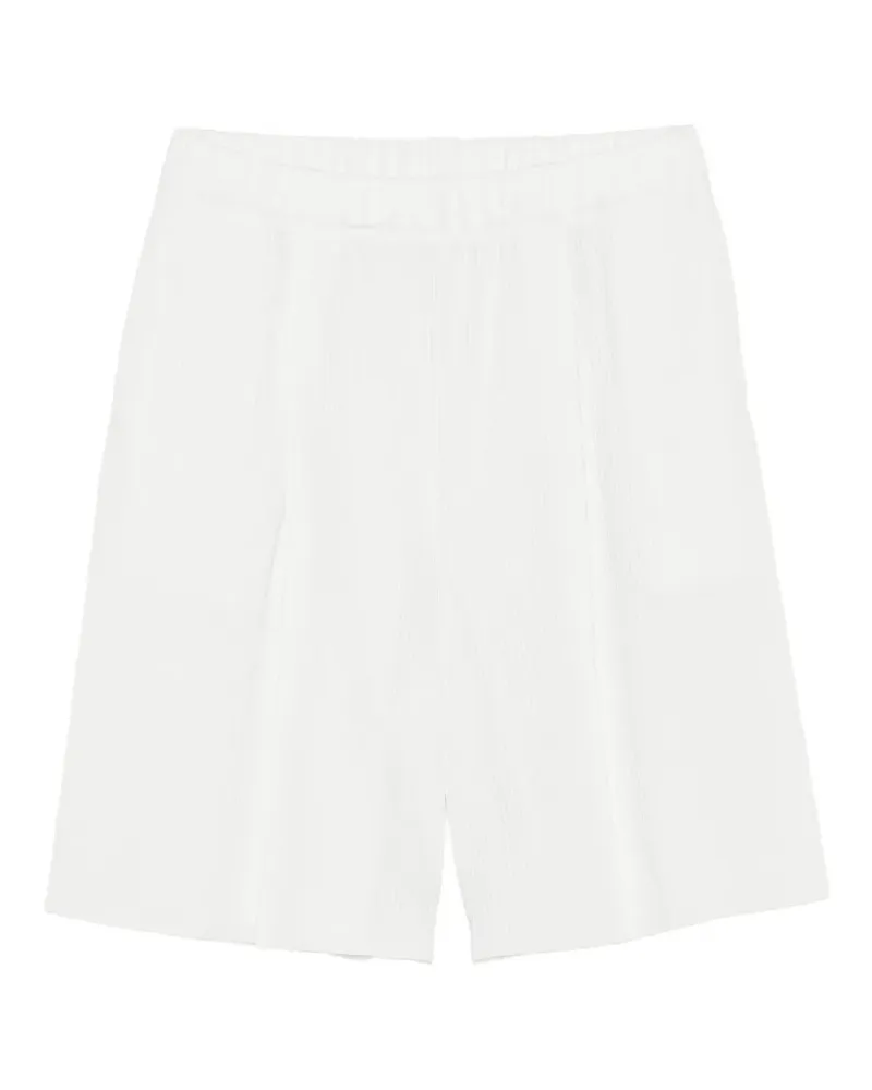 Issey Miyake Weite Shorts mit Bundfalten - Weiß Weiß