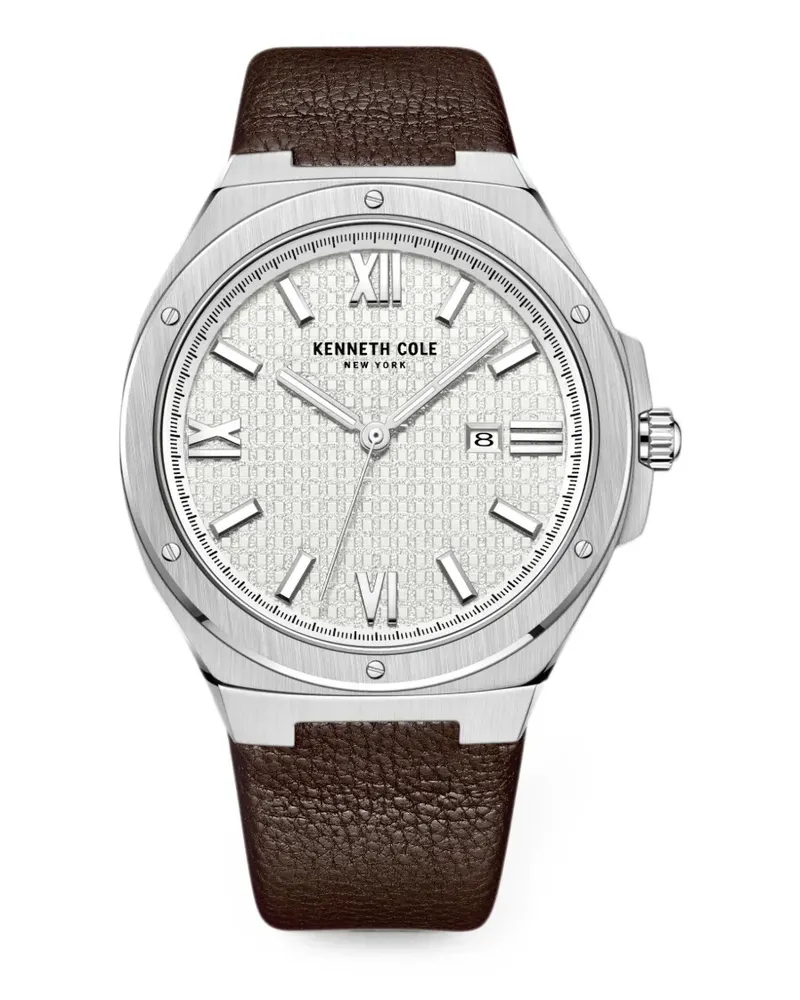 Kenneth Cole Armbanduhr mit strukturiertem Zifferblatt 43mm - Silber Silber