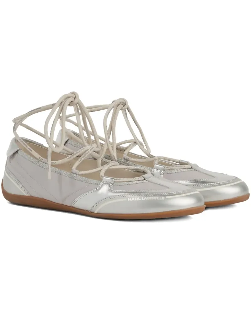 Karl Lagerfeld Lange Ballerinas mit Spitze - Silber Silber