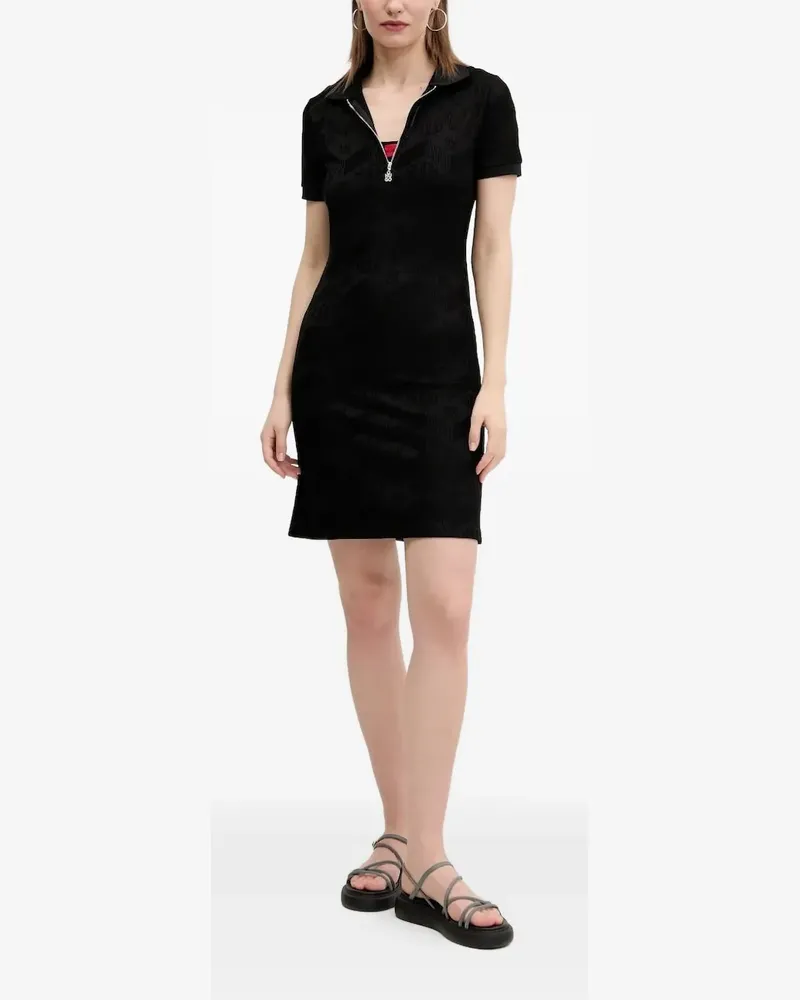 HUGO BOSS Minikleid mit Logo-Muster - Schwarz Schwarz