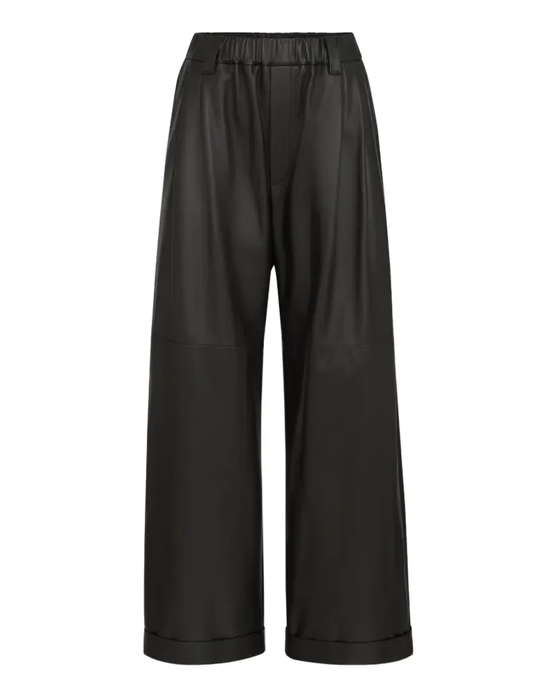 Brunello Cucinelli nappa-leather baggy trousers - Schwarz Schwarz