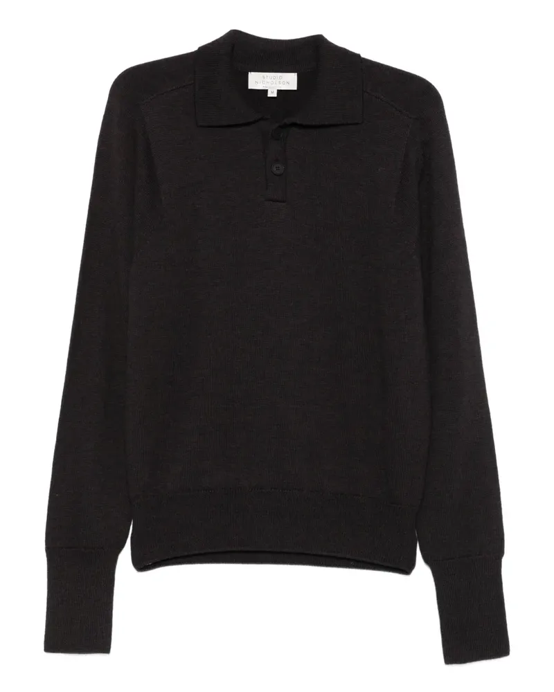 Studio Nicholson Sark Polo Pullover mit zwei Knöpfen - Braun Braun