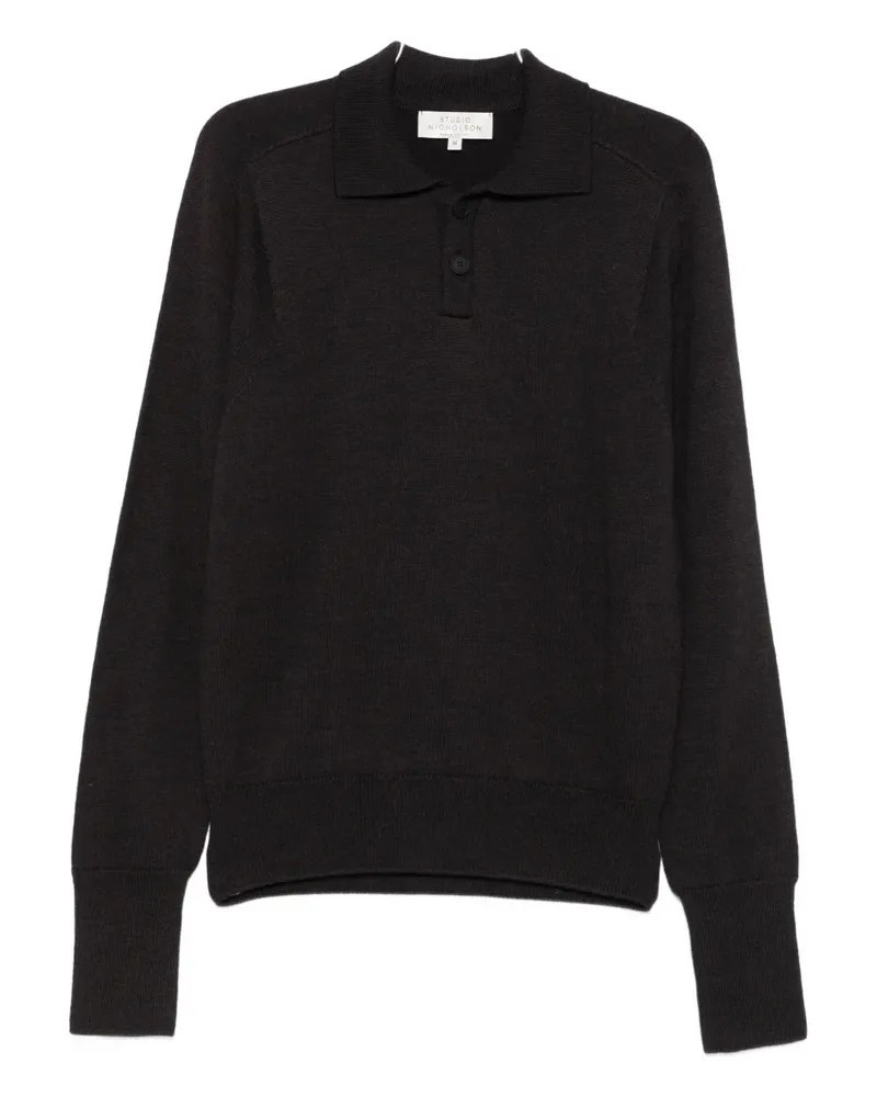 Studio Nicholson Sark polo two-button jumper - Braun Braun