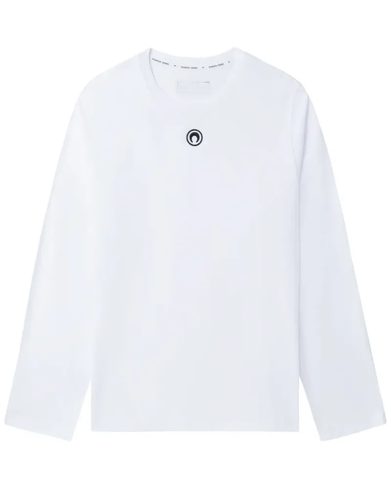 Marine Serre T-Shirt mit Logo-Stickerei - Weiß Weiß
