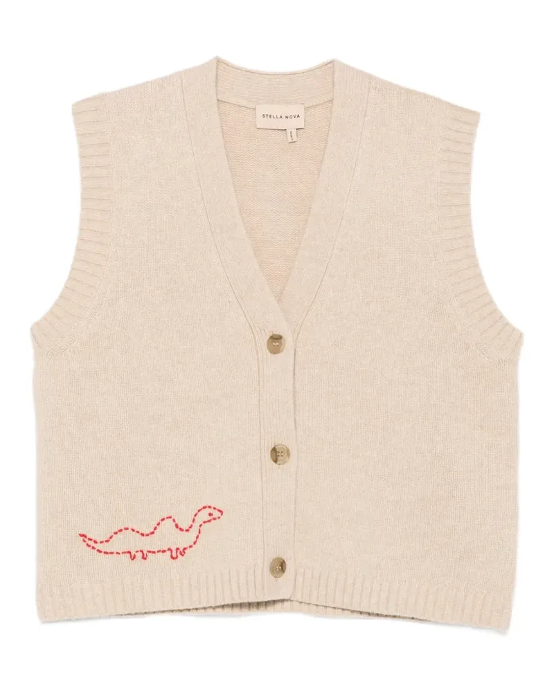 Stella Nova embroidered knitted vest - Nude Nude