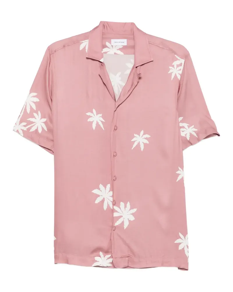 Tagliatore Hawaii palm-print short-sleeve shirt - Rosa Rosa