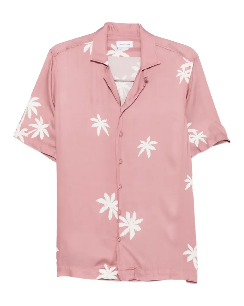 Tagliatore Hawaii palm-print short-sleeve shirt - Rosa Rosa