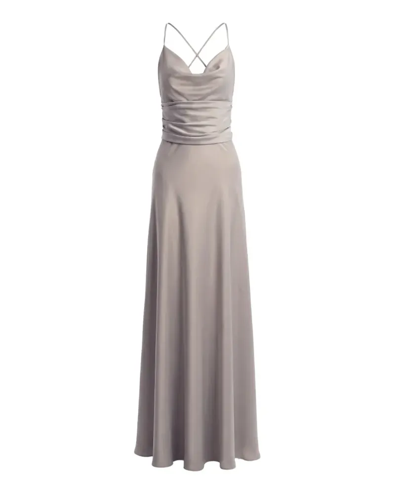 Irina Schrotter Amber cowl-neck ruched-waist maxi dress - Grau Grau