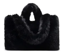 Livi Tote Bag aus Faux Fur mit Reißverschluss - Schwarz