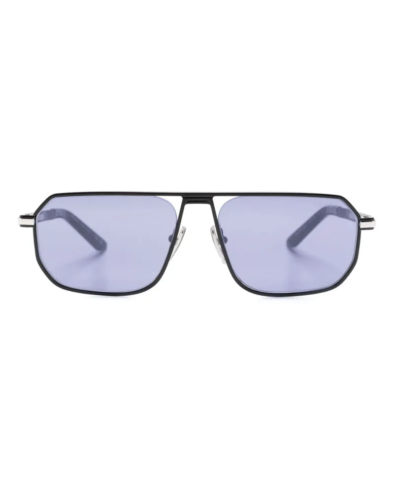 Prada OPR A53S Sonnenbrille mit eckigem Gestell - Schwarz Schwarz