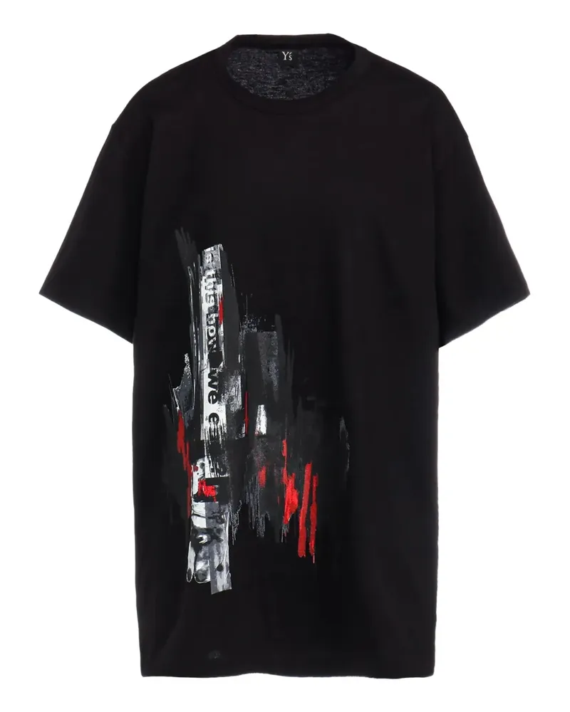 Yohji Yamamoto T-Shirt mit grafischem Print - Schwarz Schwarz