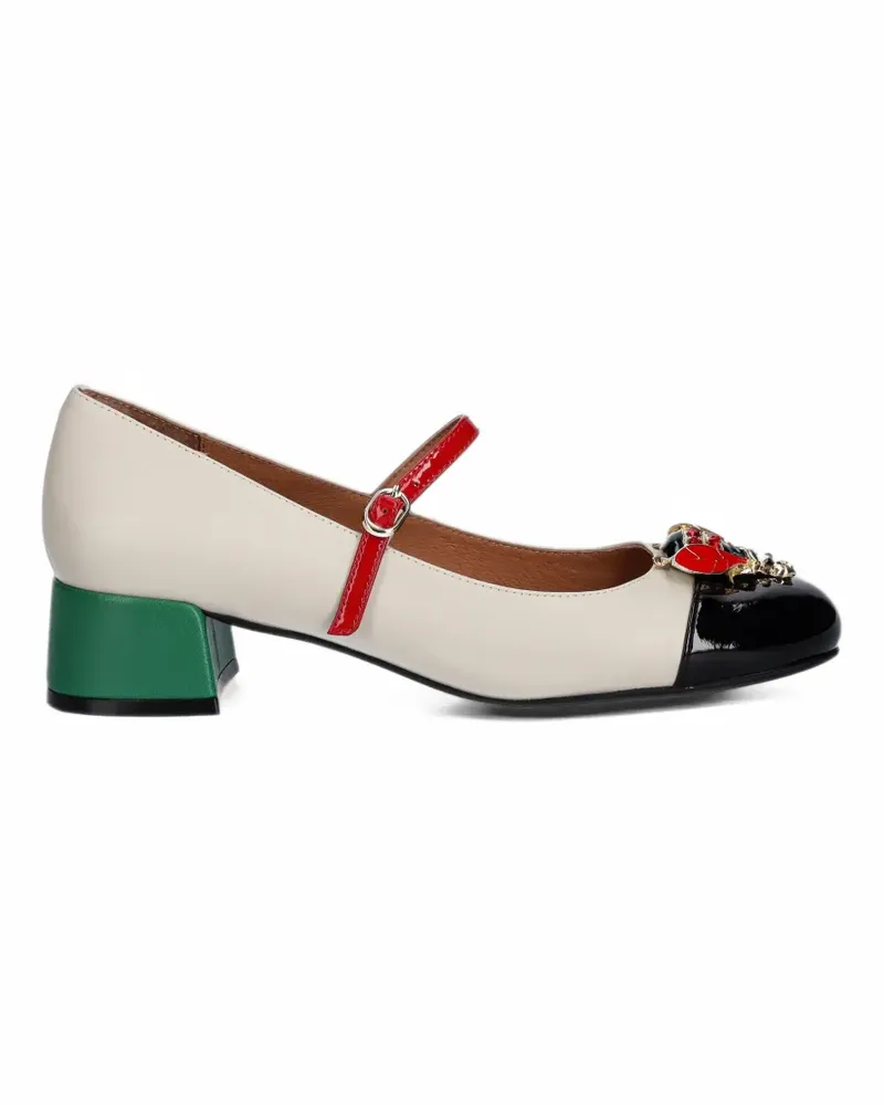 Jeffrey Campbell Jitterbug insect-embellished patent-toe pumps - Weiß Weiß