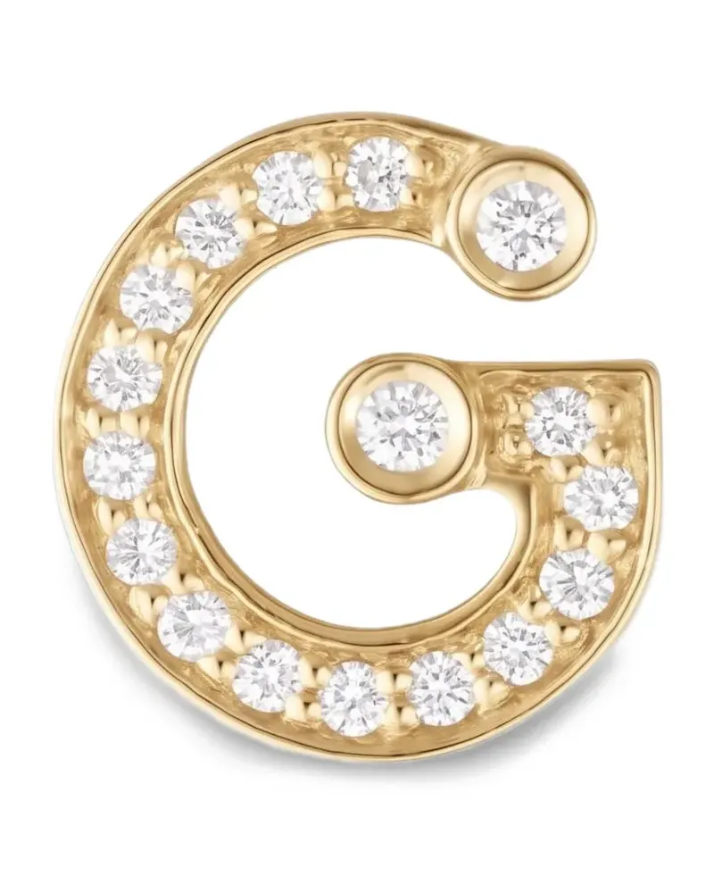 Sophie Bille Brahe G-Initialen-Ohrringe mit Diamanten - Gold Gold