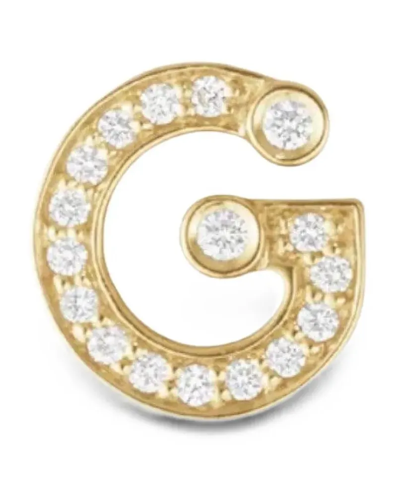 Sophie Bille Brahe diamond-embellished G-initial earrings - Gold Gold
