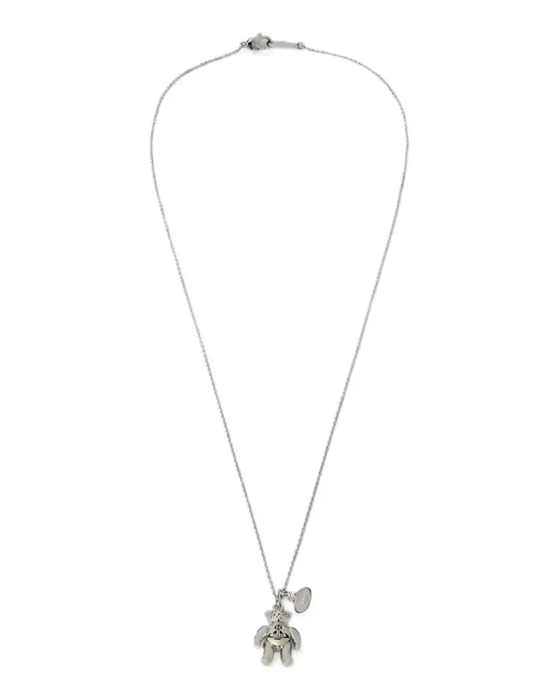 Vivienne Westwood bear-pendant chain necklace - Silber Silber