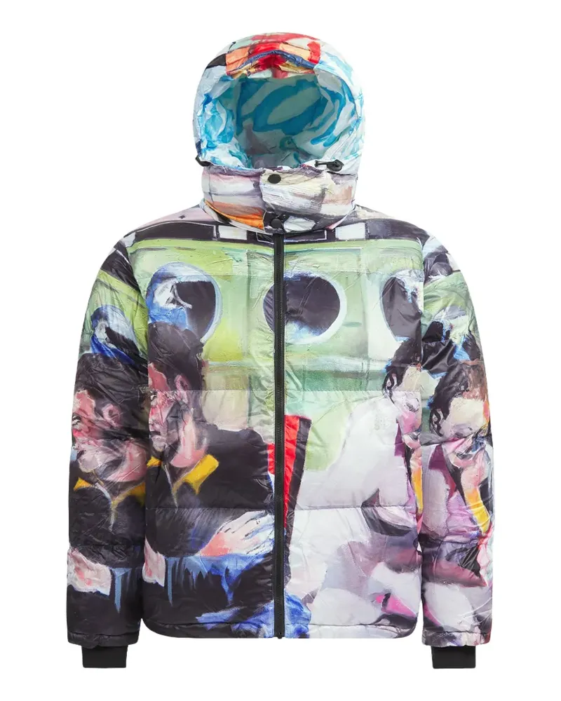 KidSuper Gesteppte Sunday Mornings Jacke mit Print - Weiß Weiß