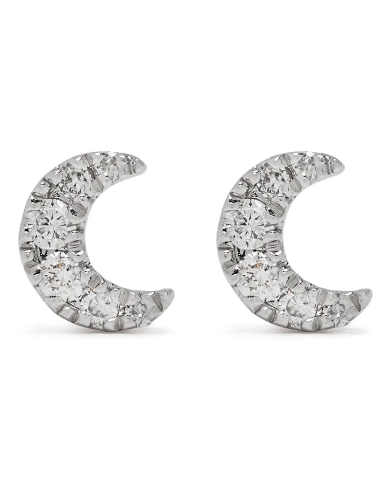 DJULA 18kt Moon Weißgoldohrringe mit Diamanten - Silber Silber
