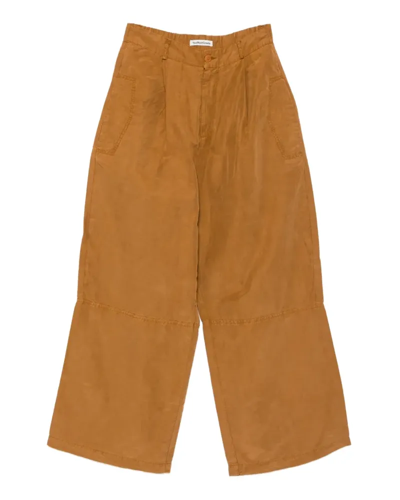 YMC Drop Out pleated wide-leg trousers - Orange Orange