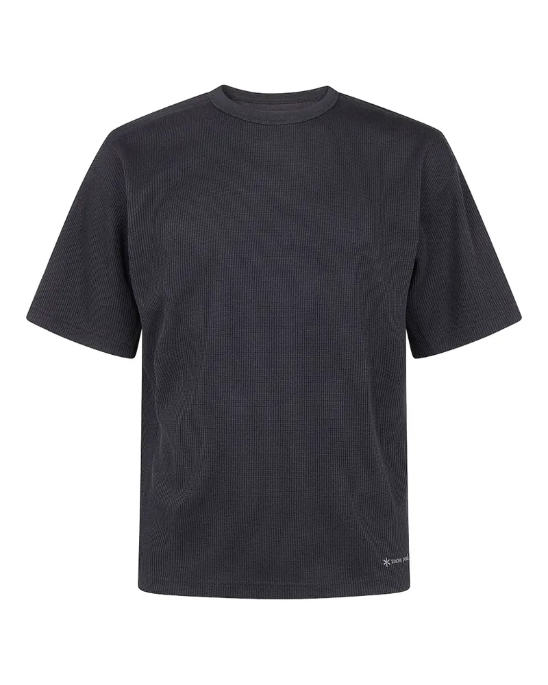 Snow Peak embroidered ribbed T-shirt - Schwarz Schwarz