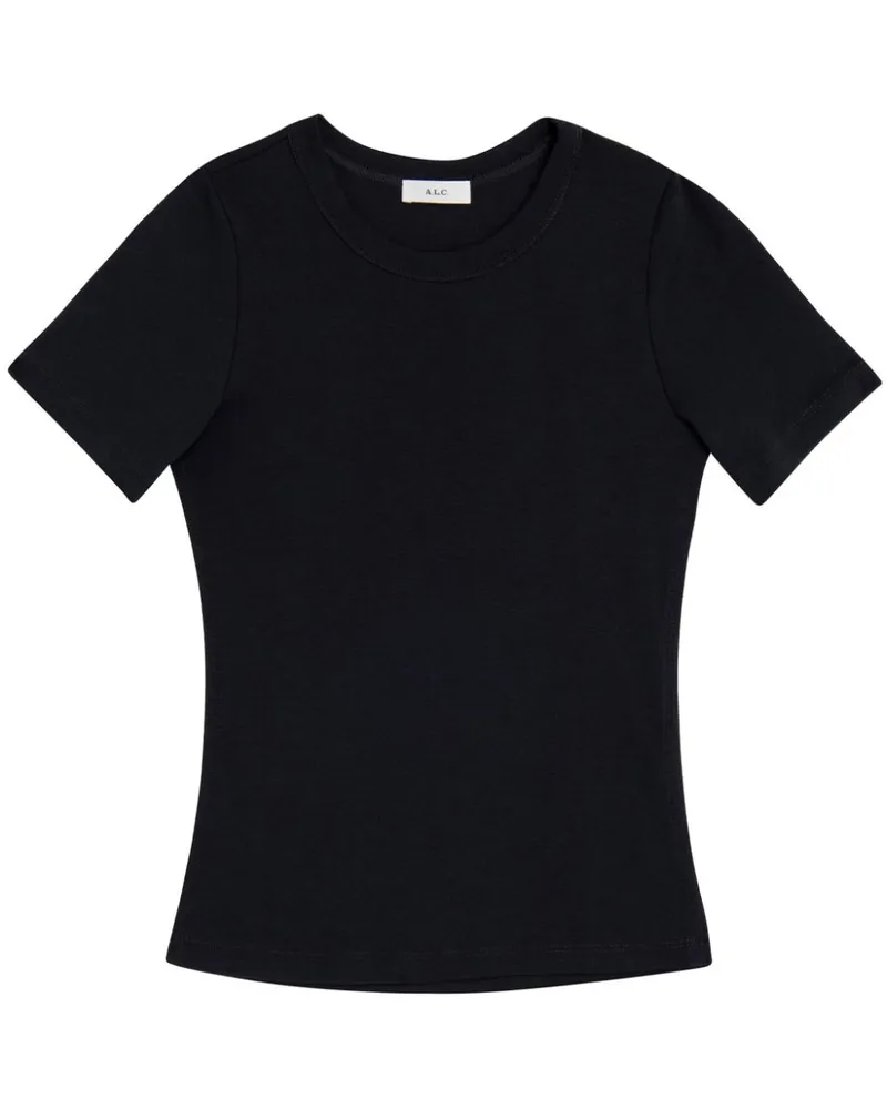 A.L.C. A C. Geripptes Paloma T-Shirt Schwarz