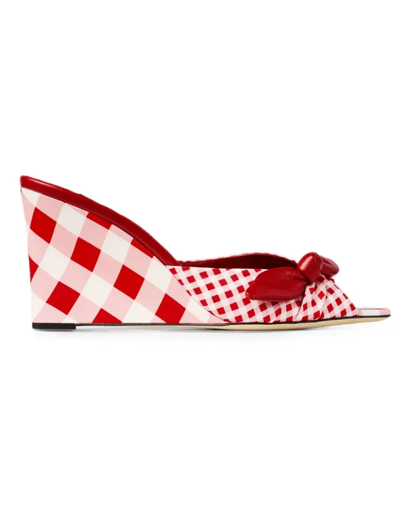 Jimmy Choo Livi Wedge-Sandalen mit Vichy-Karo - Rot Rot